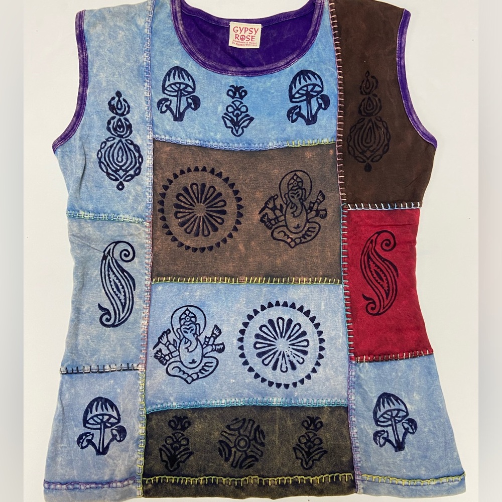 Vintage Gypsy Rose patchwork vest style tank